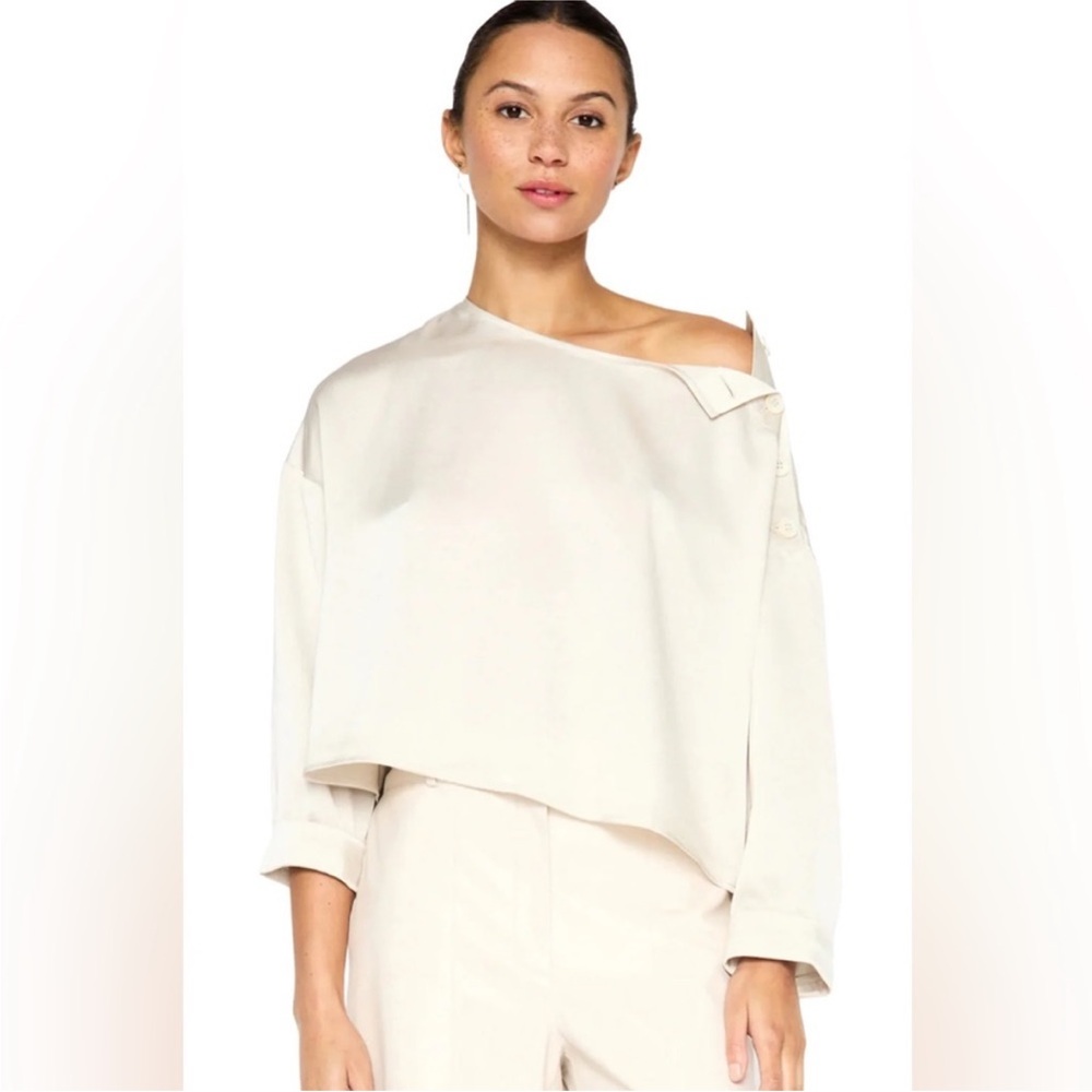 Brochure Walker Dallas Top Cream Button Shoulder Lagenlook Size Large